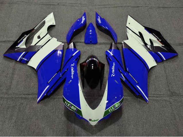 Compra Carenados Moto Ducati 959 1299 2015-2020 - Azul Blanco Negro Brillante Unibat Flex-Box OEM Estilo