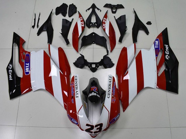 Compra Carenados Moto Ducati 959 1299 2015-2020 - Blanco Rojo Negro Brillante Generali Tim 23