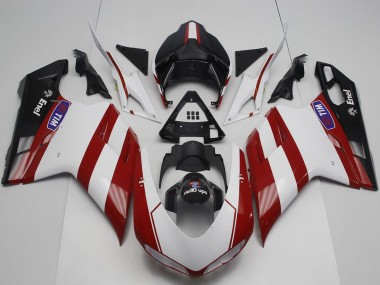 Compra Carenado Moto Ducati 848 1098 1198 2007-2014 - Blanco Rojo Negro Brillante