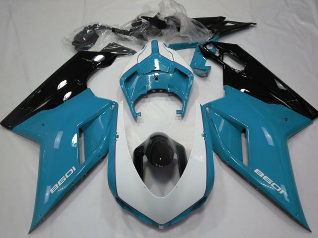 Compra Carenados Moto Ducati 1098 2007-2014 - Azul Blanco Negro Brillante