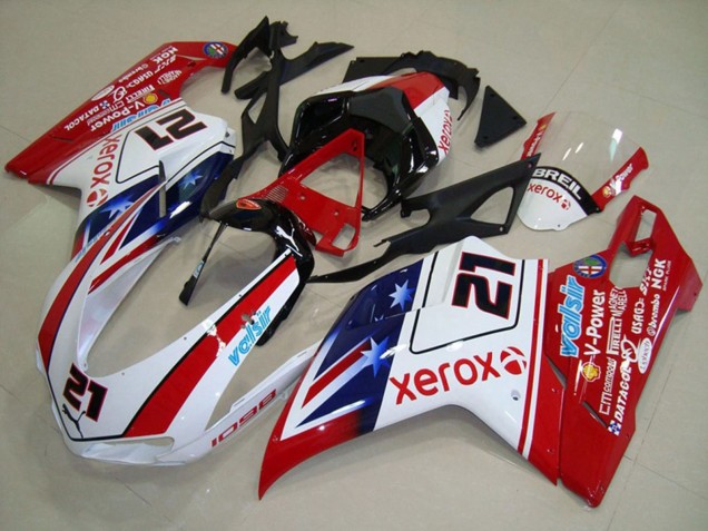 Compra Carenados Moto Ducati 1098 2007-2014 - Blanco Rojo Negro Azul Star Xerox 21