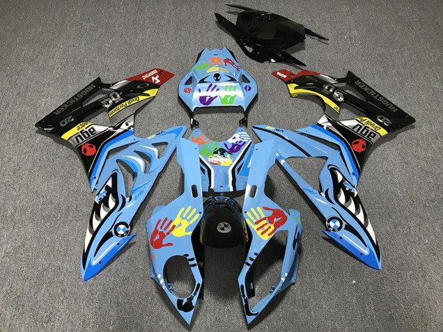 Compra Carenados Moto BMW S1000RR 2009-2014 - Azul Claro Negro Tiburón Hands