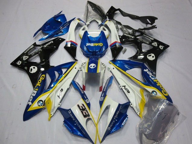 Compra Carenados Moto BMW S1000RR 2009-2014 - Blanco Amarillo Azul Negro Brillante OroBet 33
