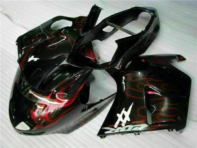 Compra Carenado Moto ABS Honda CBR1100XX Blackbird 1996-2007 - Negro Brillante Rojo Llama