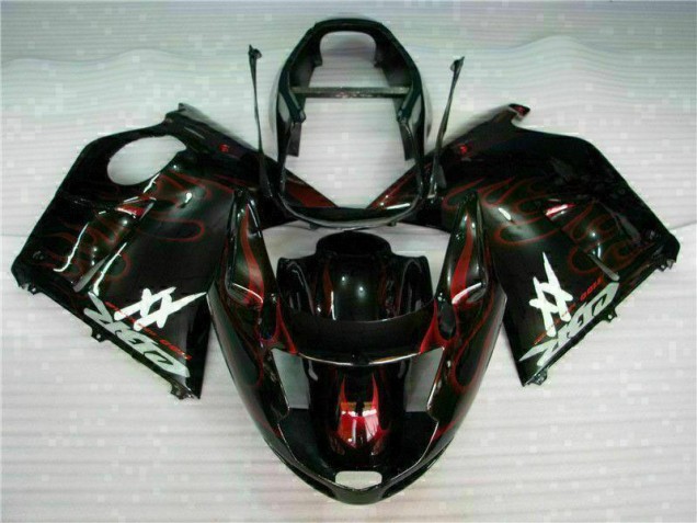 Compra Carenado Moto ABS Honda CBR1100XX Blackbird 1996-2007 - Negro Brillante Rojo Llama