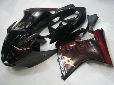 Compra Carenados Moto ABS Honda CBR1100XX Blackbird 1996-2007 - Negro Brillante Rojo Llama