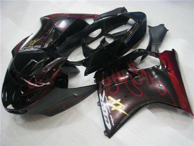 Compra Carenados Moto ABS Honda CBR1100XX Blackbird 1996-2007 - Negro Brillante Rojo Llama