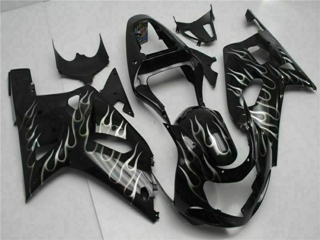 Compra Carenados Moto Suzuki GSXR 600/750 2001-2003 - Negro Brillante Plata Llama