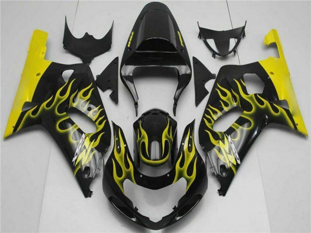 Compra Carenados Moto Suzuki GSXR 600/750 2001-2003 - Negro Brillante Amarillo Llama