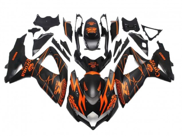 Compra Carenados Moto Suzuki GSXR 600/750 2008-2010 - Negro Mate Naranja Alstare Corona Motul