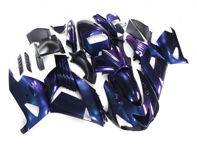 Compra Carenados Moto Kawasaki ZX14R ZZR1400 2006-2011 - Camaleón Azul Púrpura