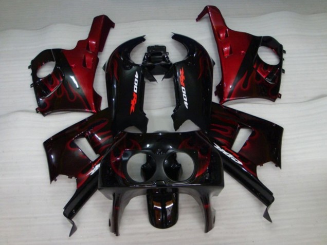 Compra Carenados Moto Honda CBR400RR NC29 1990-1999 - Negro Brillante Rojo Llama