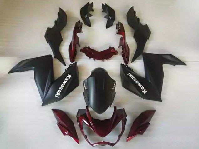 Compra Carenados Moto Kawasaki Z250/Z300 2015-2016 - Negro Mate Rojo Granate