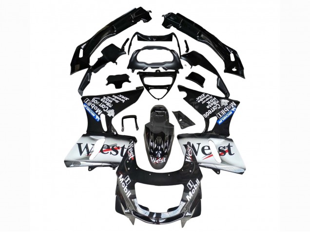 Compra Carenados Moto Kawasaki ZZR400 1993-2007 - Negro Brillante Blanco West