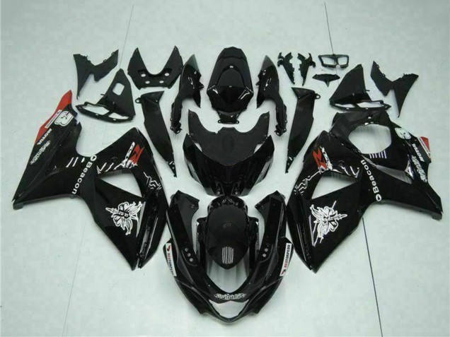 Compra Carenados Moto Suzuki GSXR 1000 2009-2016 - Negro Brillante Rojo Faro Motul