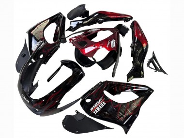 Compra Carenados Moto Yamaha YZF 1000R Thunderace 1997-2007 - Negro Rojo Oscuro Llama