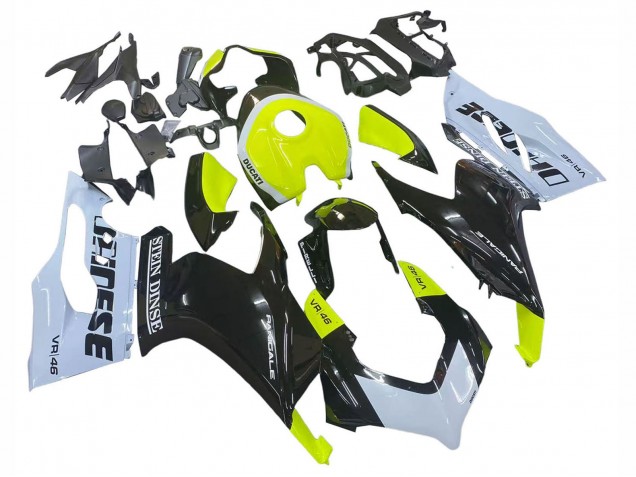 Compra Carenados Moto Ducati Panigale V2 2020-2024 - Blanco Verde Lima Negro Brillante Stein Dinse VR 46