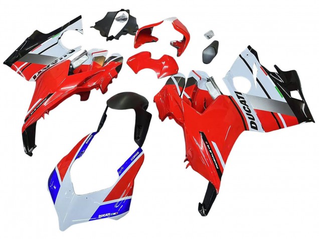 Compra Carenados Moto Ducati Panigale V4 V4S 2018-2019 - Blanco Plata Rojo Negro Brillante
