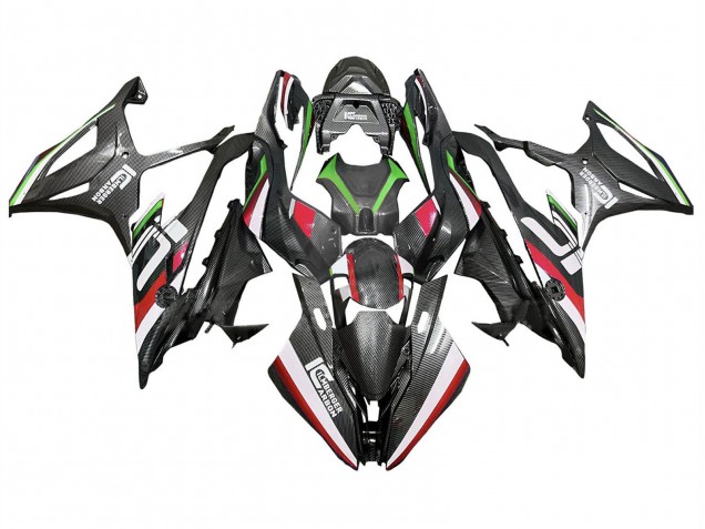 Compra Carenados Moto BMW S1000RR 2019-2022 - Negro Rojo Verde FibraCarbono