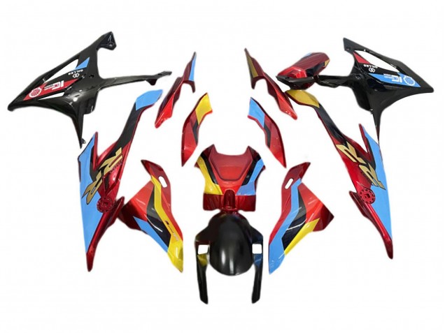 Compra Carenados Moto BMW S1000RR 2019-2022 - Azul Claro Rojo Oro