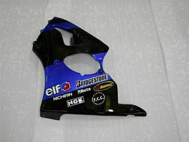 Compra Carenados Moto Kawasaki ZX6R 2000-2002 - Azul Negro Brillante Elf Bridgestone