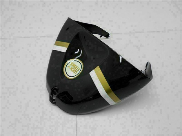 Compra Carenados Moto Kawasaki ZX6R 2005-2006 - Negro Brillante Blanco Oro Lucky Strike