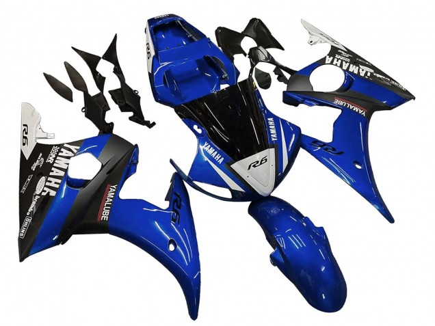Compra Carenados Moto Yamaha YZF R6S 2006-2009 - Azul Blanco Negro Brillante Yamalube