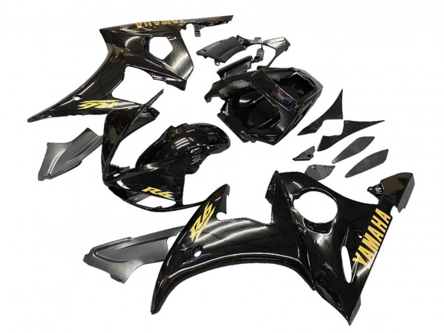 Compra Carenados Moto Yamaha YZF R6 2003-2004 - Negro Brillante Oro Calcomanías