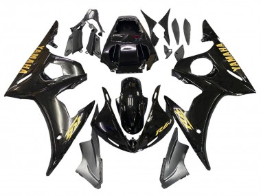 Compra Carenados Moto Yamaha YZF R6 2003-2004 - Negro Brillante Oro Calcomanías