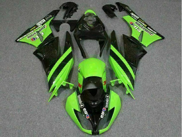 Compra Carenados Moto Kawasaki ZX6R 2009-2012 - Verde Negro Brillante Elf Touch4 Bridgestone