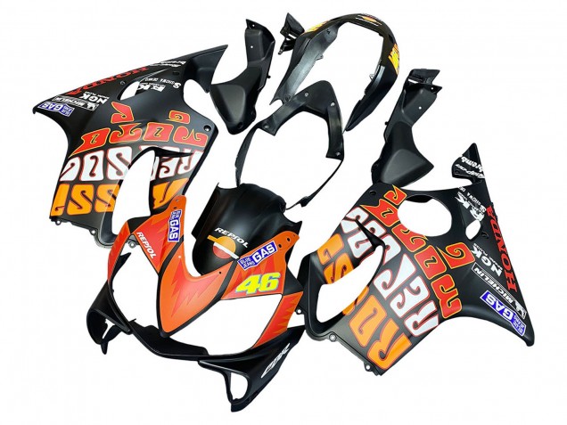 Compra Carenados Moto Honda CBR600 F4i 2004-2007 - Negro Mate Naranja Rossi