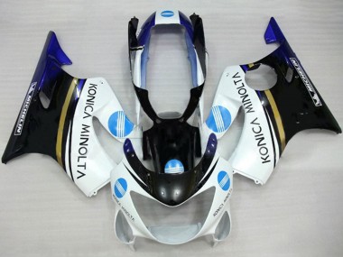 Compra Carenados Moto Honda CBR600 F4 1999-2000 - Blanco Azul Negro Brillante Konica Minolta