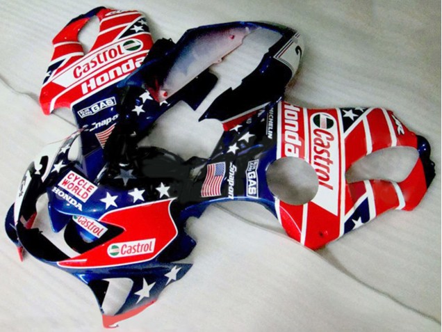 Compra Carenados Moto Honda CBR600 F4 1999-2000 - Rojo Blanco Azul Negro Brillante Estrella Castrol