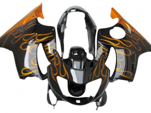 Compra Carenados Moto Honda CBR600 F4 1999-2000 - Negro Brillante Oro Llama