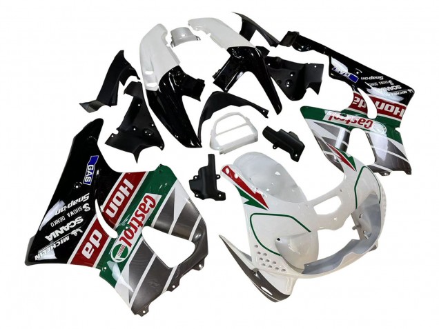 Compra Carenados Moto Honda CBR900RR 893 1996-1997 - Blanco Verde Gris Negro Brillante Castrol
