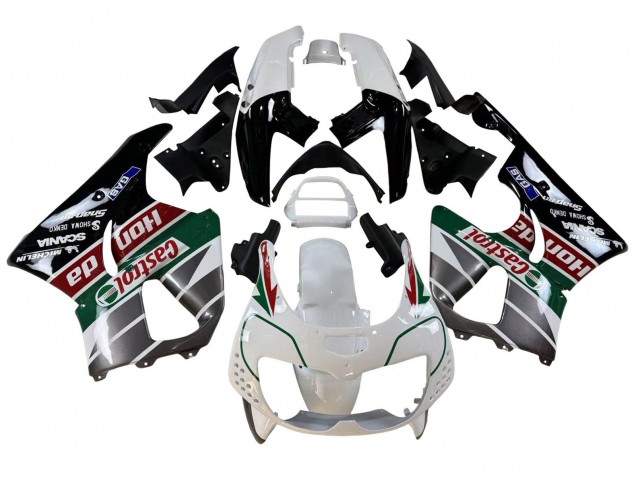 Compra Carenados Moto Honda CBR900RR 893 1996-1997 - Blanco Verde Gris Negro Brillante Castrol