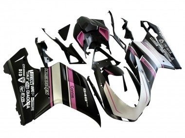 Compra Carenados Moto Ducati 848 2007-2014 - Blanco Rosa Negro Brillante Connie