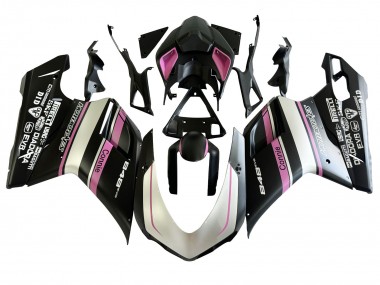 Compra Carenados Moto Ducati 848 2007-2014 - Blanco Rosa Negro Brillante Connie