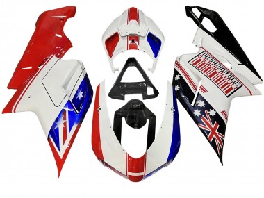 Compra Carenados Moto Ducati 848/1098/1198 2007-2014 - Blanco Rojo Azul Negro Brillante