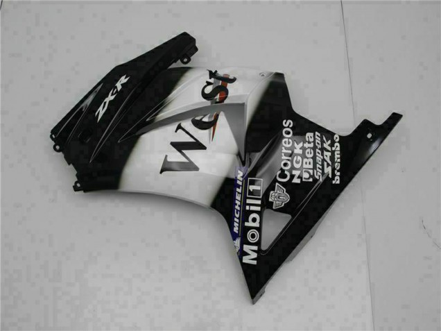 Compra Carenados Moto Kawasaki EX250 2008-2012 - Negro Brillante Blanco West