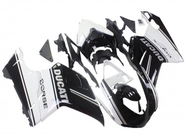 Compra Carenados Moto Ducati 848/1098/1198 2007-2014 - Blanco Negro Brillante Corse