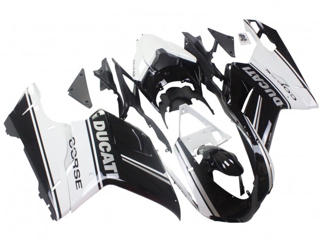 Compra Carenados Moto Ducati 848/1098/1198 2007-2014 - Blanco Negro Brillante Corse