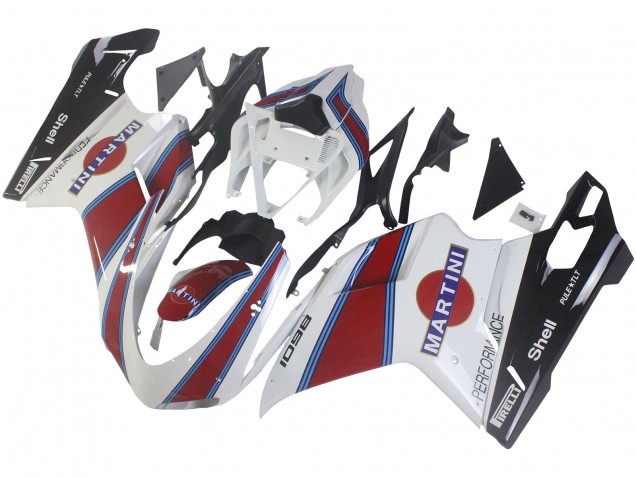 Compra Carenados Moto Ducati 1098 2007-2014 - Blanco Rojo Azul Negro Brillante Martini