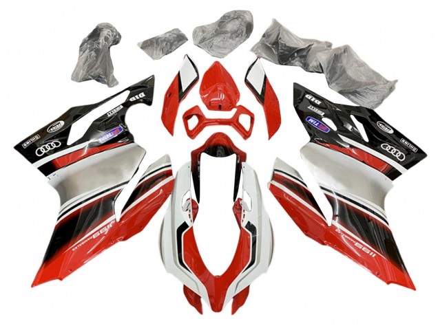 Compra Carenados Moto Ducati 1199 2011-2014 - Plata Rojo Negro Brillante
