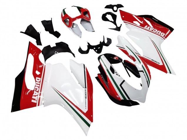 Compra Carenados Moto Ducati 1199 2011-2014 - Blanco Rojo Verde Negro Brillante