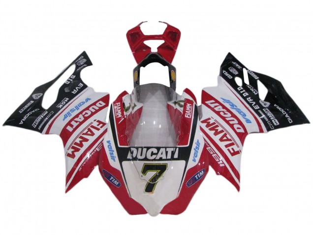 Compra Carenados Moto Ducati 1199 2011-2014 - Blanco Rojo Negro Brillante Fiamm Valsir 7