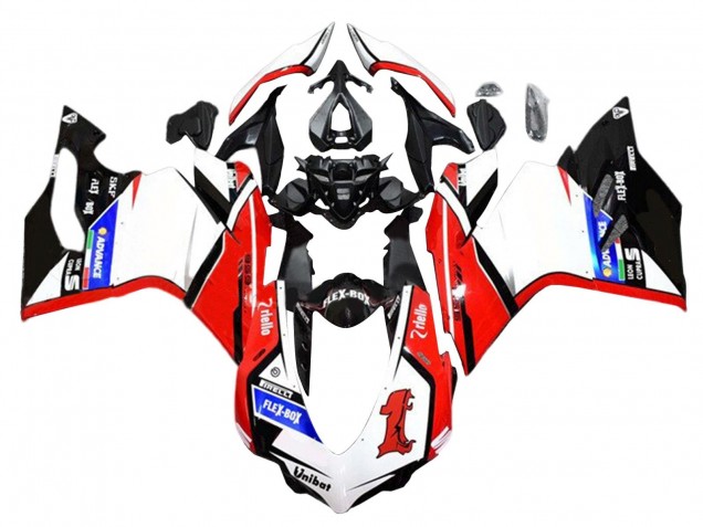 Compra Carenados Moto Ducati 959/1299 2015-2020 - Blanco Rojo Negro Brillante Unibat Flex-Box