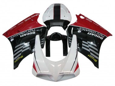 Compra Carenados Moto Ducati 748/916/996/998 1993-2005 - Blanco Rojo Negro Brillante Carrera Performance