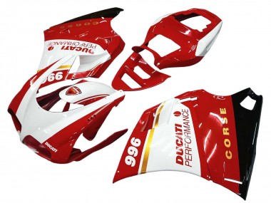 Compra Carenados Moto Ducati 996 1993-2005 - Blanco Rojo Oro Negro Brillante Corse Performance