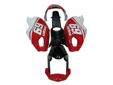 Compra Carenados Moto Ducati Monster 696 796 1100 1100S 2008-2012 - Blanco Rojo Negro Brillante 69